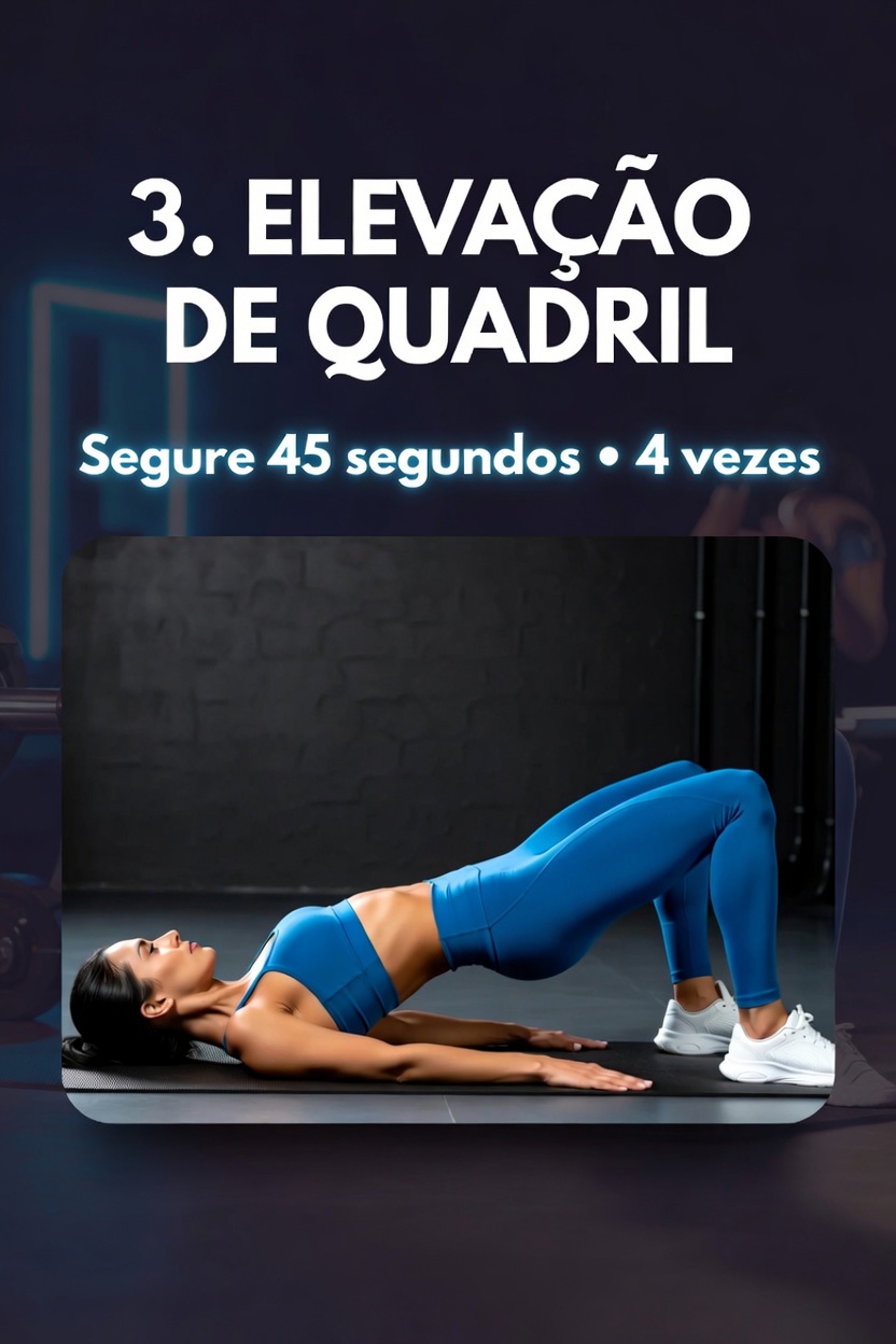 Mulher demonstrando a elevação de quadril deitada no chão
